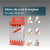Lot de 12 Bâtons de Craie Écologique Fluo Rouge - Marquage Temporaire Visibilité Haute